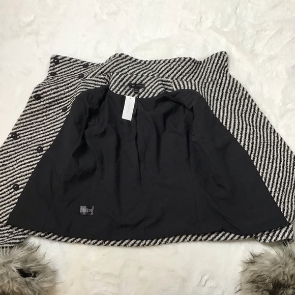 Ann Taylor Tweed Jacket with Fur Cuffs NEW - Picture 5 of 11